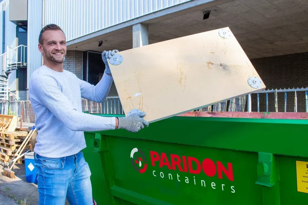 Houtcontainer weggooien